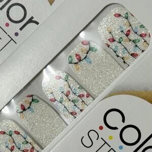 New Color Street “Light the Night” Silver Glitter Holiday Lights Nail Strips